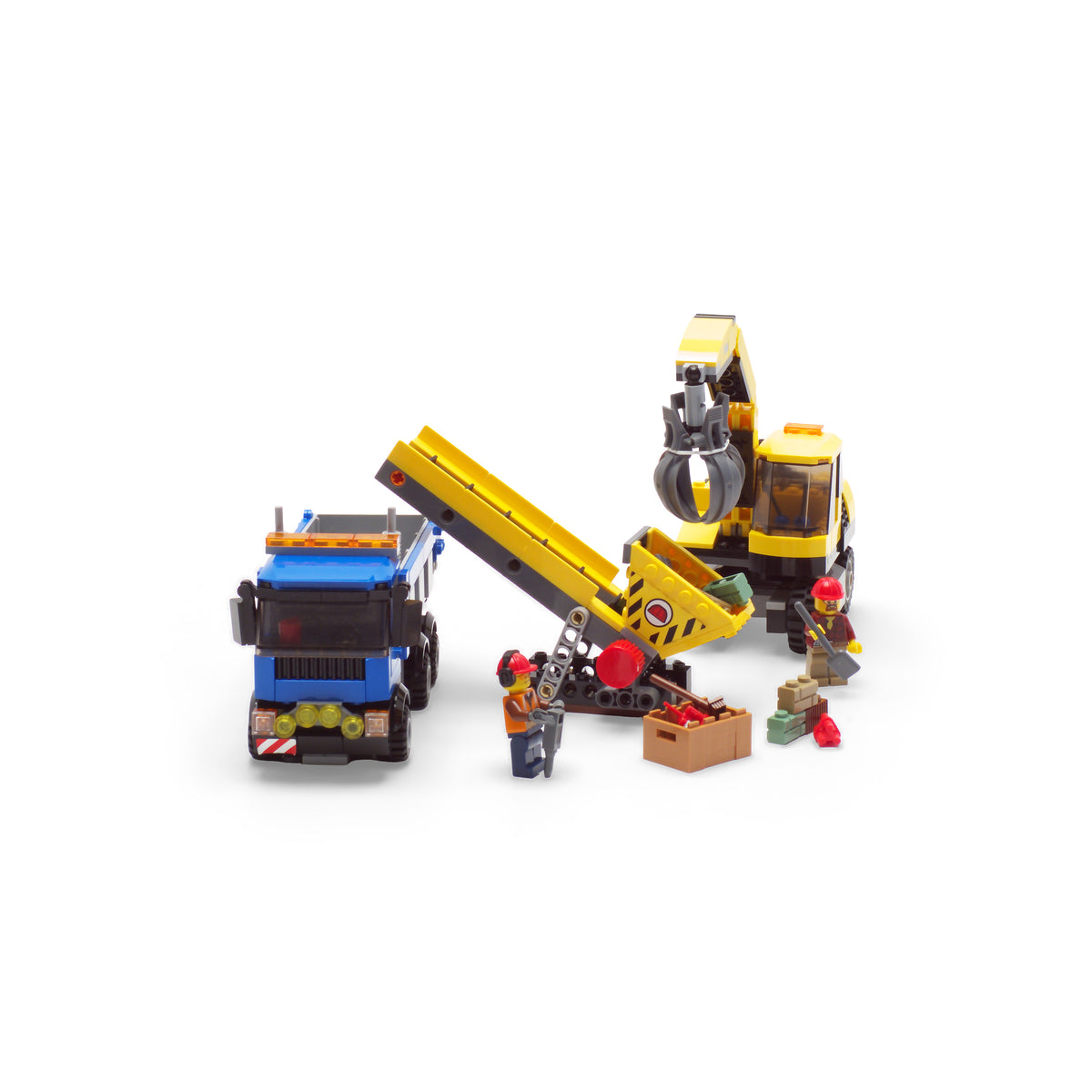 Excavator and Truck