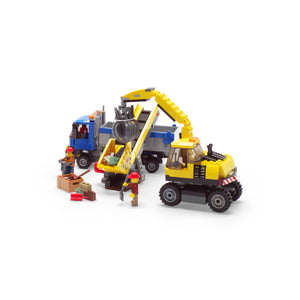 Excavator and Truck
